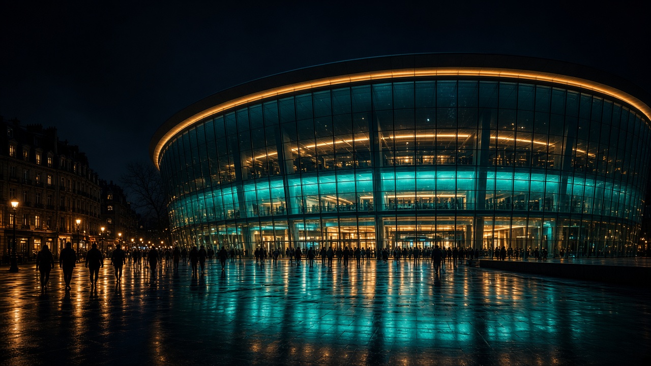 Façade de nuit rappelant les salles suivies par ValtinusPlay