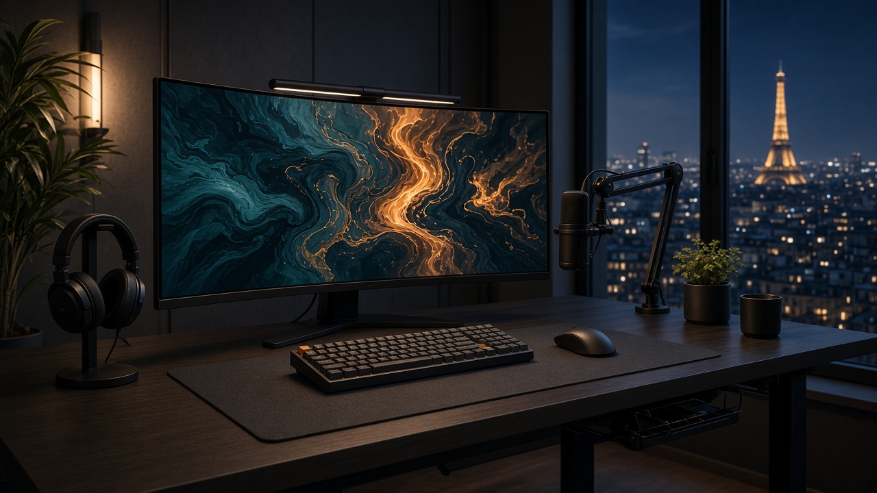 Bureau de bootcamp avec clavier et écran